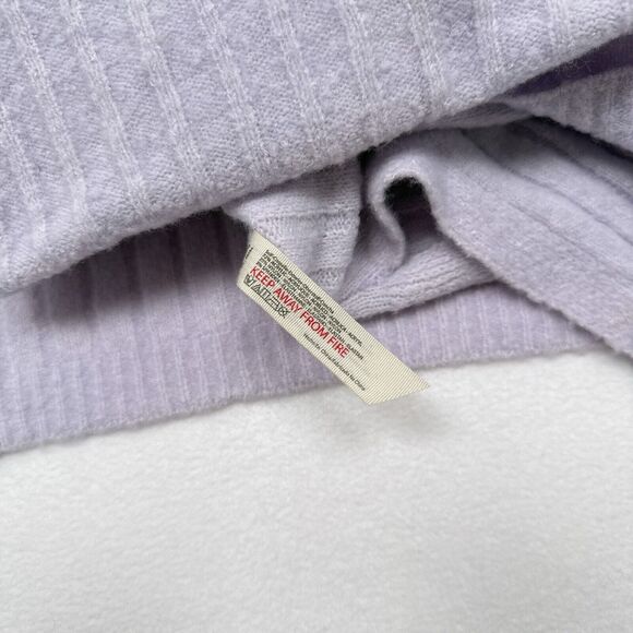 Free People Around the Clock Oversized Ribbed Henley Sweater XS Lavender Lounge - Picture 9 of 11
